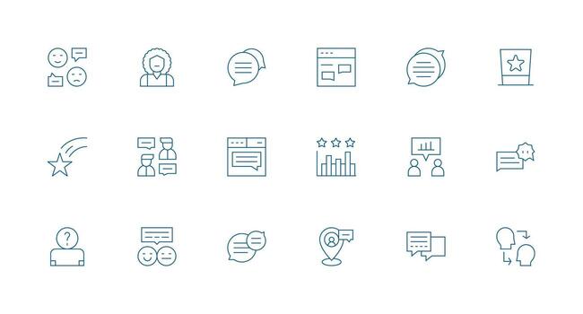 User Feedback featuring 18 Icons in Minimal Line Design Theme-Based Icon Pack vector
