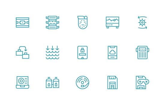 15 Icons for Backup in Regular Line Format Outline Icon Pack vector