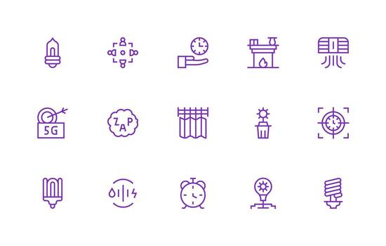 eficiente diseño íconos presentando 15 en regular línea estilo íconos construido para visual consistencia paquete vector