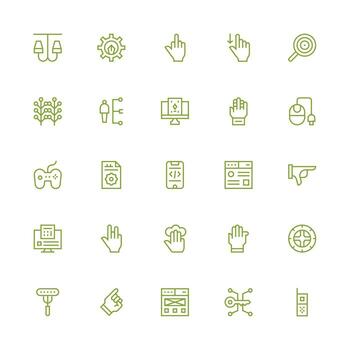 25 medio carrera contorno íconos para interfaz gráficos profesional icono conjunto vector