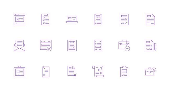 Submission featuring 18 Icons in Minimal Line Design High-Quality Icon Pack vector
