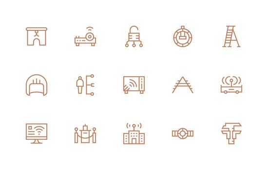 Access Point Set with 15 Regular Line Icons Clean Icon Set Icon Pack for UI Projects vector