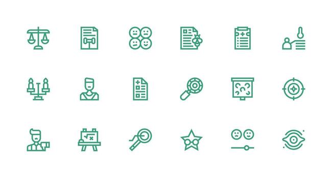 18 Icons for Assessment in Strong Stroke Line Format Interface Icon Collection for Daily Projects vector