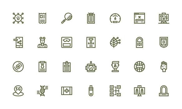 negrita línea estilo datos íconos con 28 vectores sencillo íconos para interfaz y wireframes