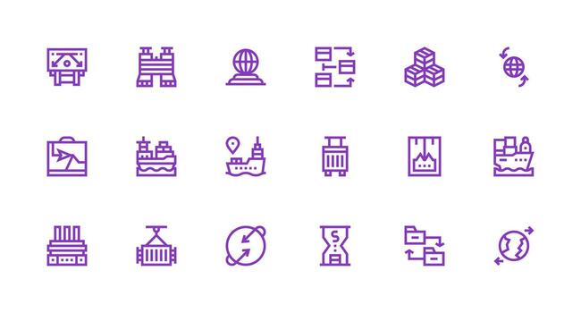 18 Icons for Export in Strong Stroke Line Format Neatly Designed Icons for Web Platforms vector