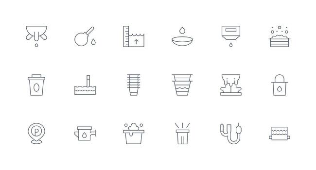 18 Minimal Line Icons for Overflow Graphics Neutral Style Icons for Any Project vector