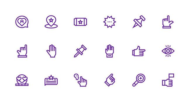 Strong Stroke Line Icons from Highlight Set with 18 Vectors Detailed Icon Collection for Design Systems