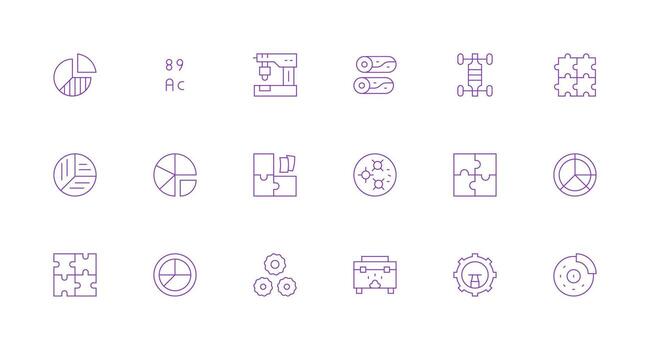 Minimal Line Icons from Parts Set with 18 Vectors Scalable Icons for All Themes