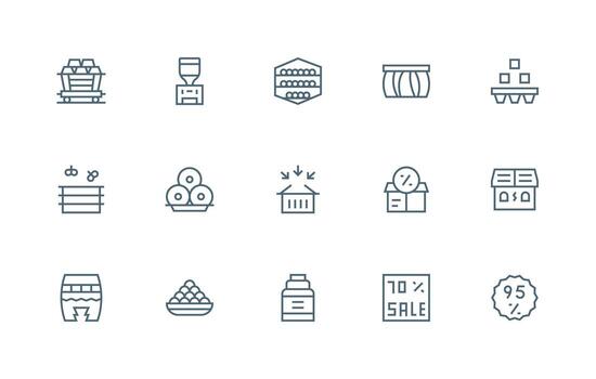 15 Regular Line Icons for Bulk Graphics Minimal Icon Pack vector