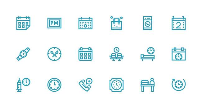 18 Strong Stroke Line Style Icons from Appointment Collection UI Icon Set vector