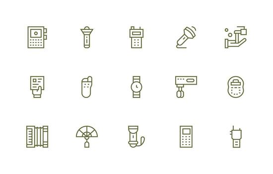 15 Icons for Handheld in Regular Line Format Reliable Icons for All Interfaces vector