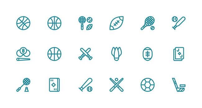 Strong Stroke Line Icons from Game Icon Set with 18 Vectors Balanced Icon Set for Functional Design