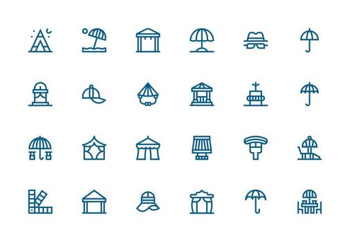 Thick Line Line Style Shade Icons with 24 Vectors Interface Icon Collection for Daily Projects