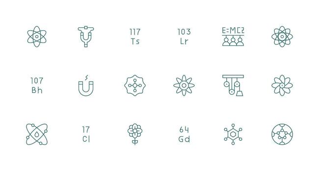 física icono colección con 18 mínimo línea diseños optimizado icono paquete para digital productos vector