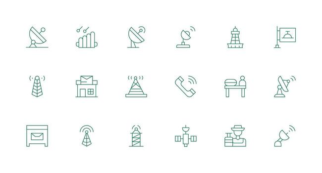 18 Icons for Reception in Minimal Line Format Style Icon Set vector