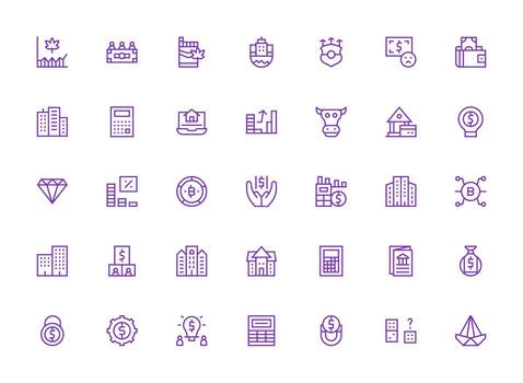 35 Regular Clean Line Icons for Investment Graphics UI and UX Focused Icon Collection vector