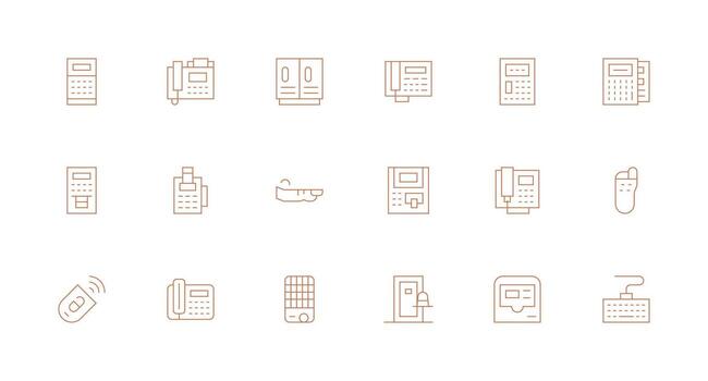 teclado diseño íconos presentando 18 en mínimo línea estilo funcional icono serie vector