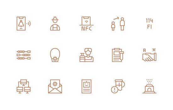 15 Regular Line Vectors for Protocol Theme Interface Icon Collection for Daily Projects