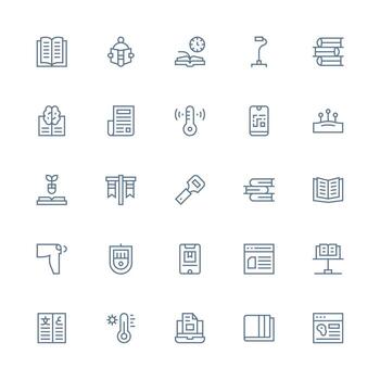 Reading Icon Collection with 25 Medium Stroke Outline Designs Full Icon Library for UI Designers vector