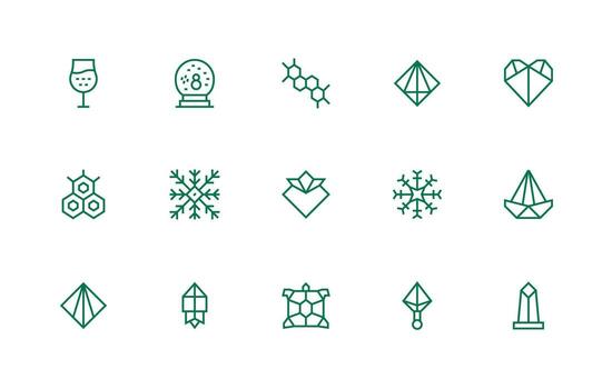 15 Regular Line Style Icons from Crystal Collection Optimized Icon Pack for Digital Products vector
