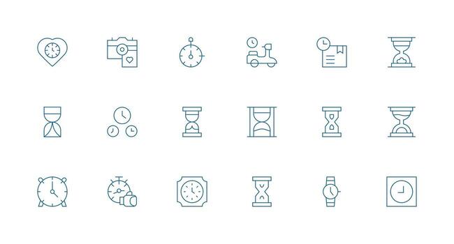 Moment Icon Set with 18 Minimal Line Graphics Neatly Designed Icons for Web Platforms vector