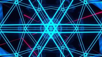 Cyan and Pink Abstract Tunnel with Neon Geometric Core Background VJ Loop in 4K video