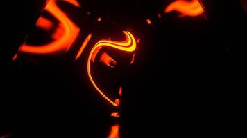 rosso e arancia psichedelico neon nucleo nel infinito tunnel sfondo vj ciclo continuo nel 4k video