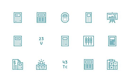 regular línea estilo números íconos con 15 vectores inteligente icono colección