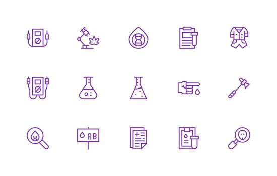 Testing including 15 Regular Line Illustrations Balanced Icon Set for Functional Design vector