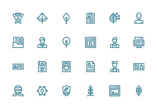 Bio Design Icons featuring 24 in Thick Line Line Style Pixel Perfect Icons for Modern Apps vector