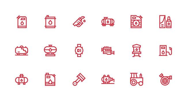 diesel icono colección con 18 fuerte carrera línea diseños interfaz icono colección para diario proyectos vector