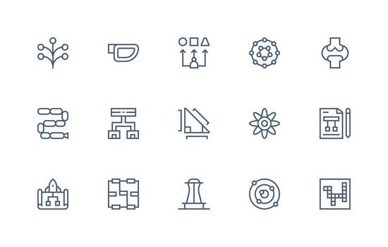 diagrama conjunto con 15 regular línea íconos mínimo icono conjunto para interfaz proyectos vector