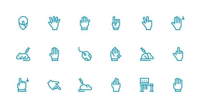 18 Strong Stroke Line Style Icons from Mouse Collection UI and UX Focused Icon Collection vector