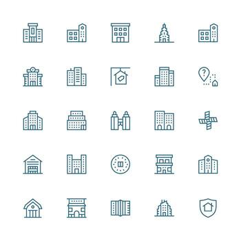 propiedad diseño íconos presentando 25 en medio carrera contorno estilo limpiar icono conjunto icono paquete para ui proyectos vector