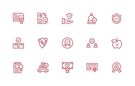 15 regular línea íconos para aprobado gráficos icono conjunto para proyectos vector