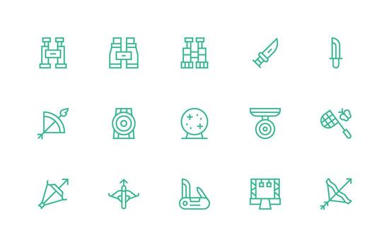 Regular Line Icons from Hunting Set with 15 Vectors Pixel Perfect Icons for Modern Apps