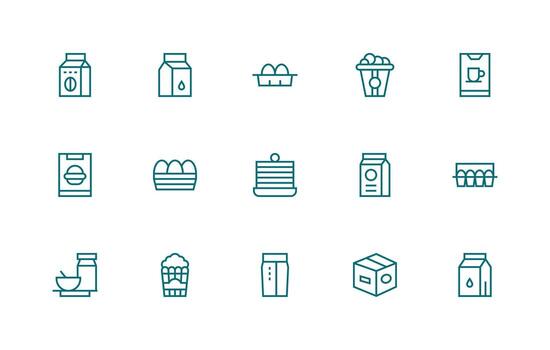 Carton Set with 15 Regular Line Icons Organized Pack for Project Assets vector