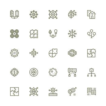 Medium Stroke Outline Icons from Integration Set with 25 Vectors Icon Set for Projects