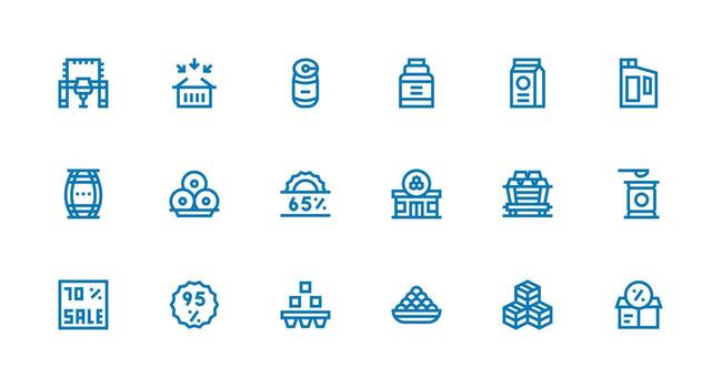 18 Strong Stroke Line Vectors for Bulk Theme UI and UX Focused Icon Collection