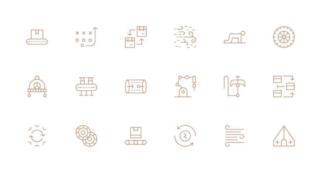 18 Icons for Movement in Minimal Line Format Style Icon Set vector