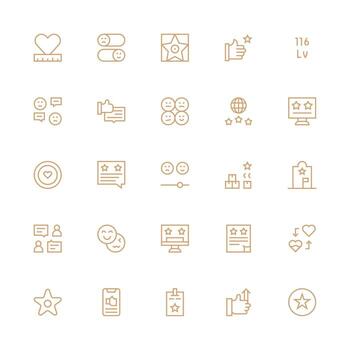 medio carrera contorno estilo clasificación íconos con 25 vectores sensible icono conjunto para flexible diseños