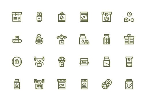 Package featuring 24 Icons in Thick Line Line Design Fully Editable Icon Set for Web vector