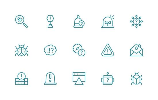 Issue featuring 15 Icons in Regular Line Design Complete Icon Bundle for Web Design vector