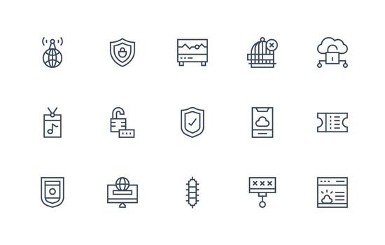 Access featuring 15 Icons in Regular Line Design Outline Icon Pack vector