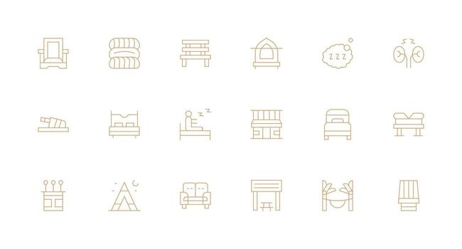 Rest featuring 18 Icons in Minimal Line Design Interface Icons for Daily Use vector