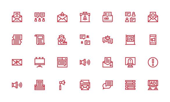 Bold Line Icons from Message Set with 28 Vectors Organized Pack for Project Assets