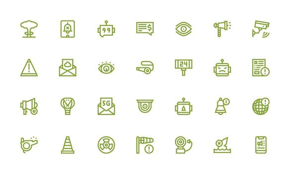 28 Bold Line Vectors for Alert Theme Balanced Icon Set for Functional Design