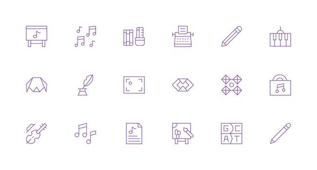 Composition Icon Collection with 18 Minimal Line Designs Icons Built for Visual Consistency Pack vector
