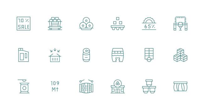 Bulk featuring 18 Icons in Minimal Line Design Web Icon Collection vector