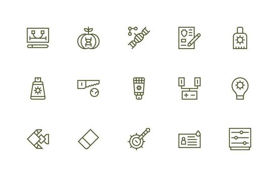Modification Design Icons featuring 15 in Regular Line Style Multi-Purpose Icon Pack for Templates vector
